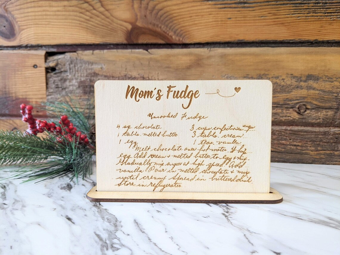 Engraved Handwritten Recipe Cards & Boards