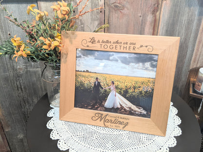 Custom 8x10 personalized wedding picture frame