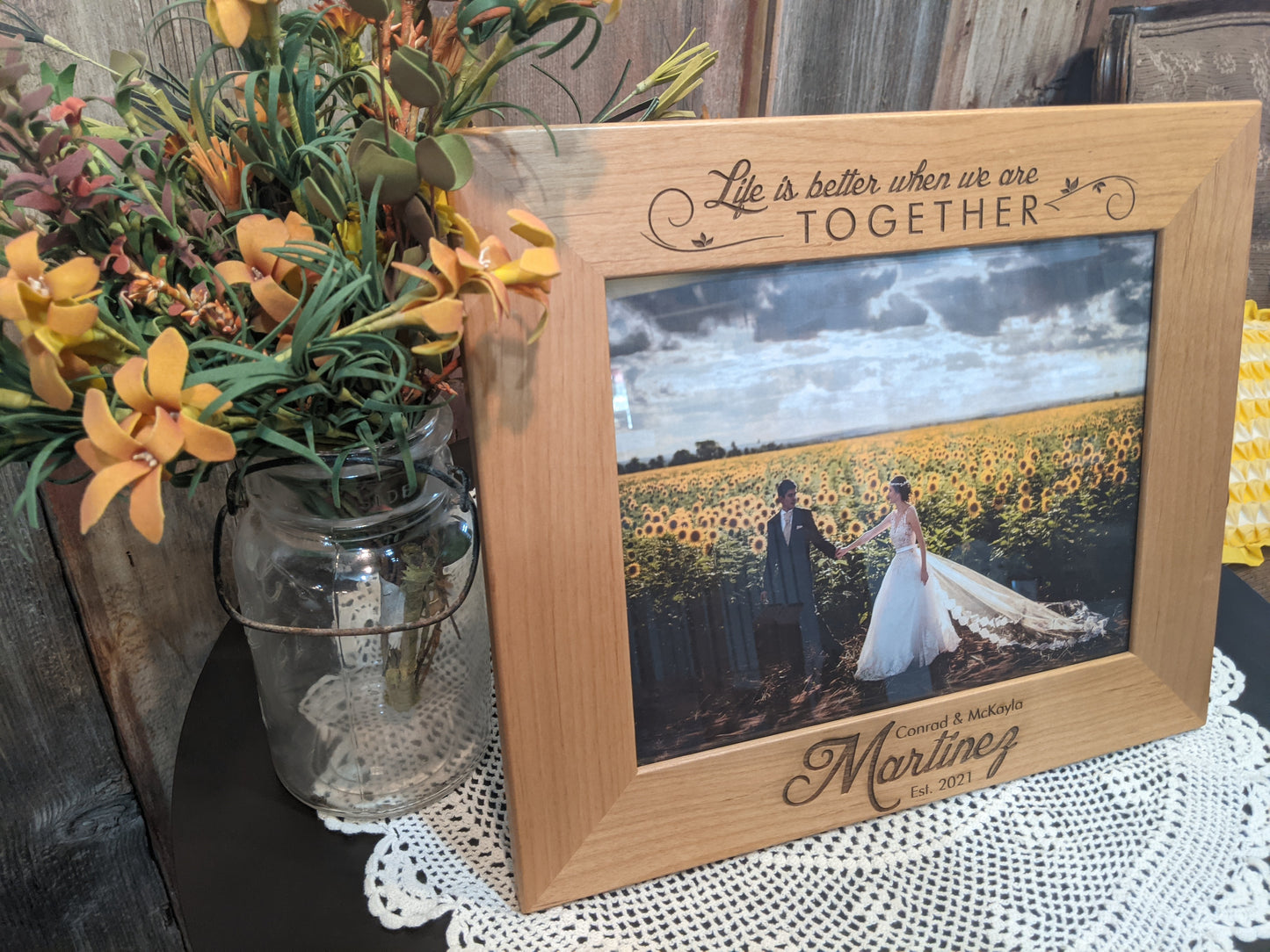 Custom 8x10 personalized wedding picture frame