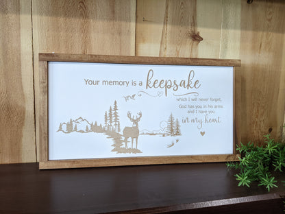 20x12 Memorial Sign with Wood frame