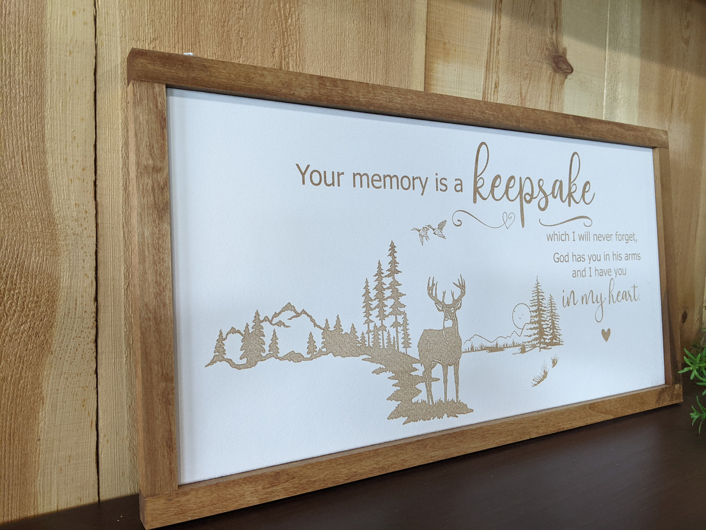 20x12 Memorial Sign with Wood frame