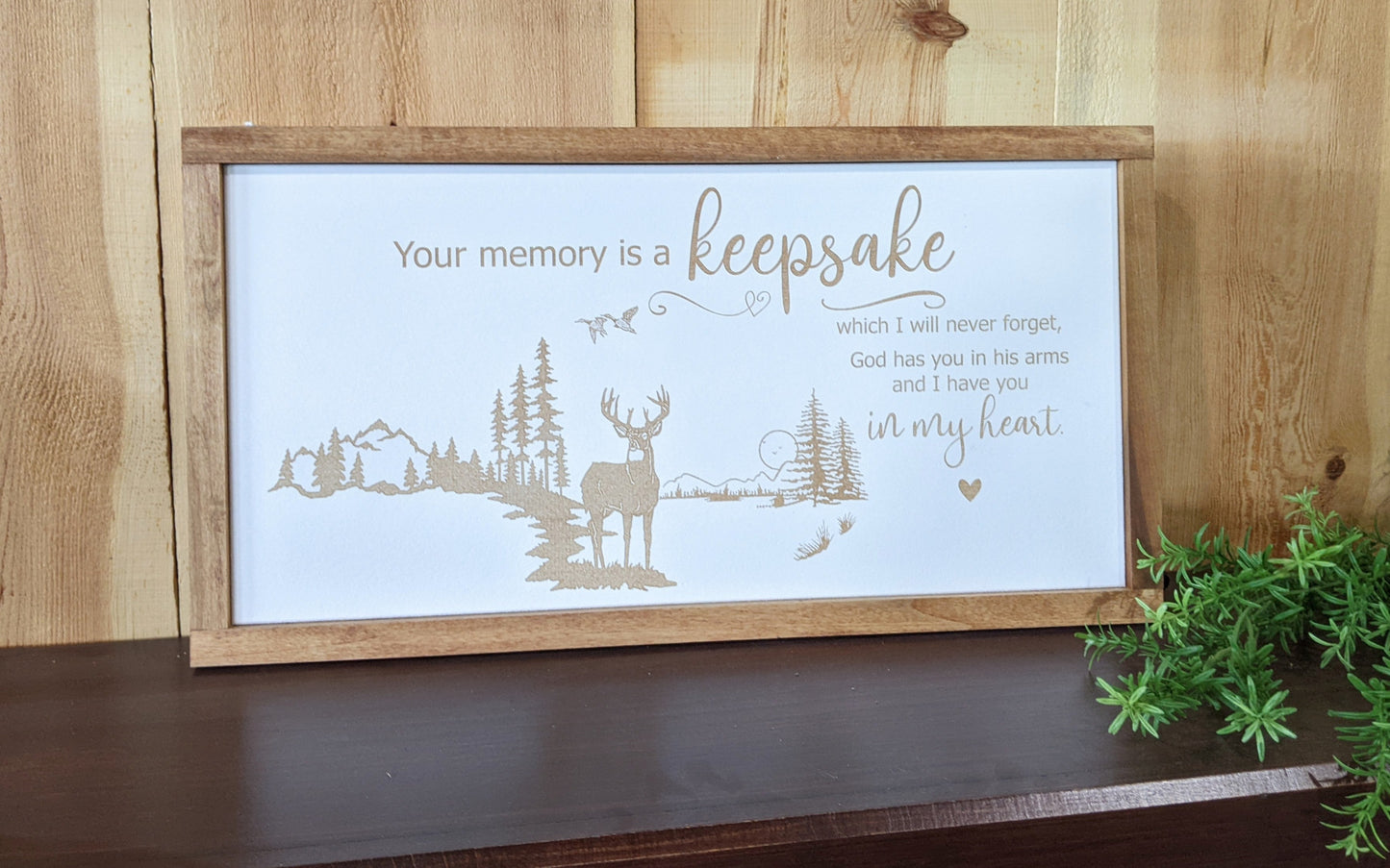 20x12 Memorial Sign with Wood frame