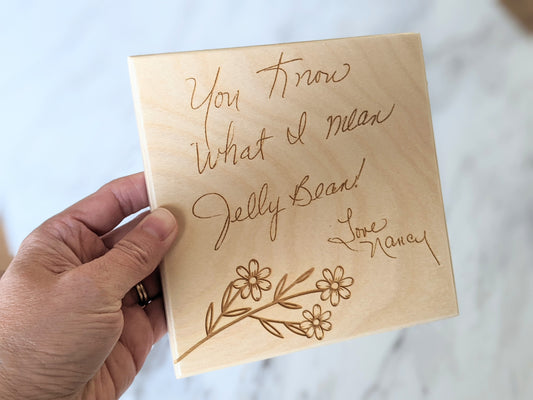 Custom Handwritten Note 6x6 Plaque