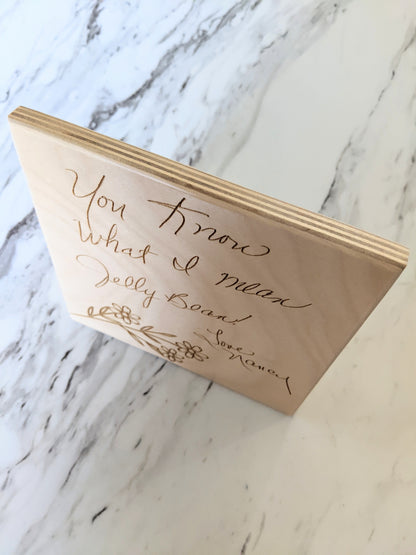 Custom Handwritten Note 6x6 Plaque