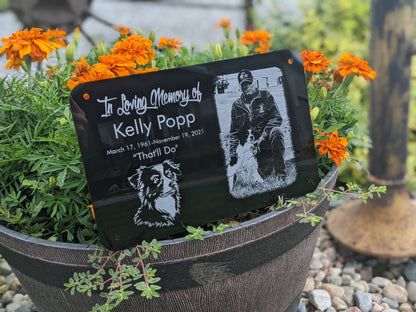 10x6.5 Outdoor Memorial Gift With Photograph