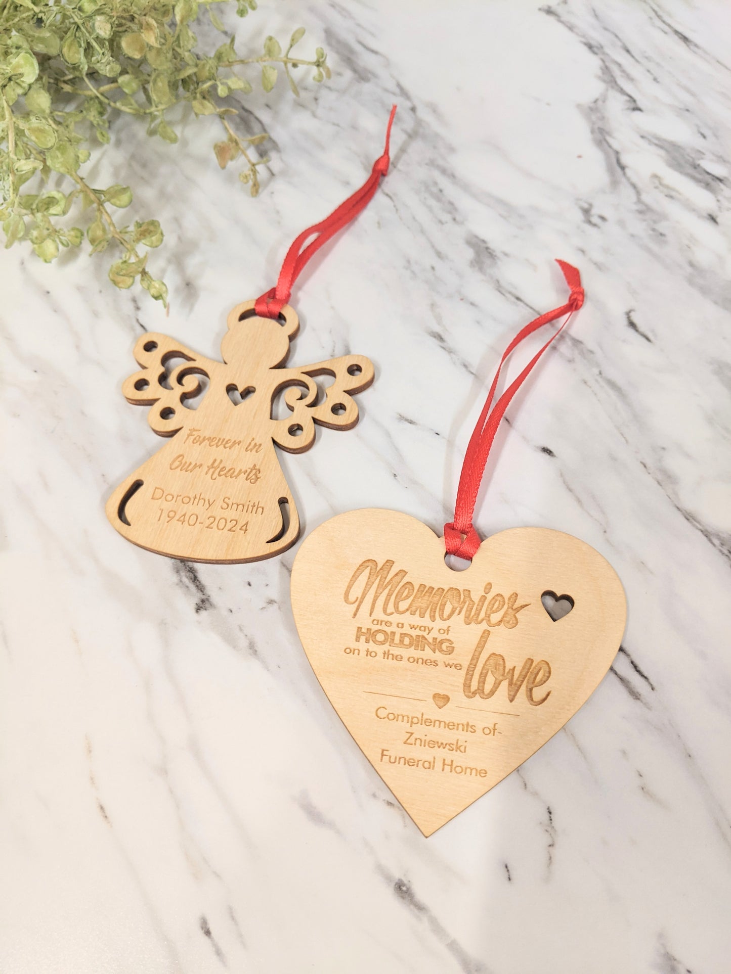 Bulk Qty 25 Custom Wood Remembrance Ornaments