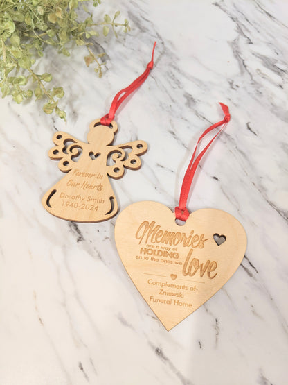 Bulk Qty 25 Custom Wood Remembrance Ornaments