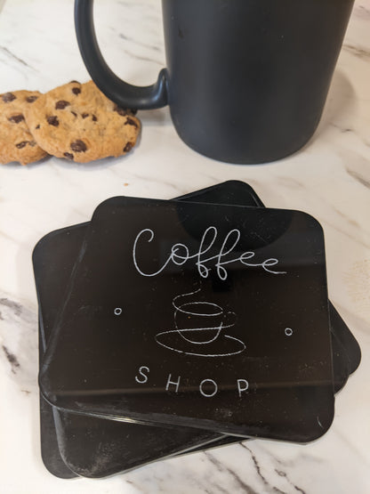 Black Acrylic Coasters