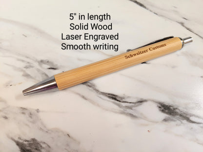 10 Pcs Custom Engraved Wood Pen Promotional Business Gift