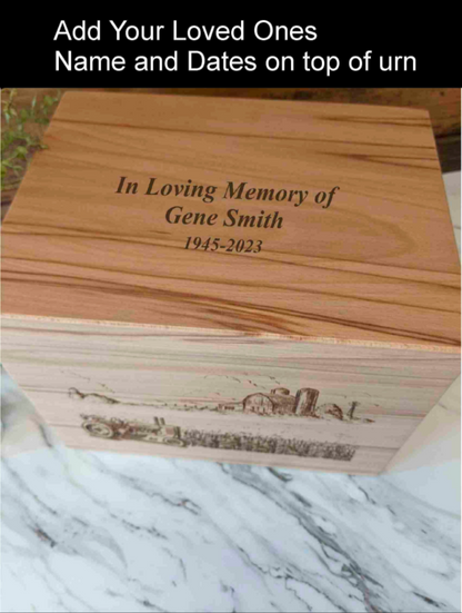 Custom Oak Wood Cremation Urn, Handmade Solid Wood