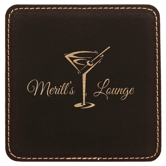 Leatherette  Coaster with Custom Logo