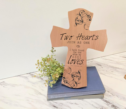 My Soul Loves Wood Wedding Cross