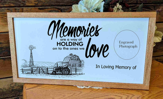 20x12 Memorial Sign With Photograph Wood frame