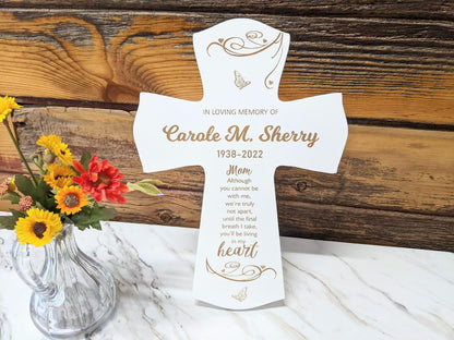 Personalized Mom Memorial Cross, Custom Memorial Cross for Mom, Memorial cross for mother