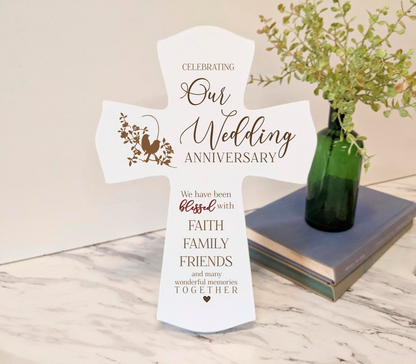 Wedding Anniversary Wood Cross