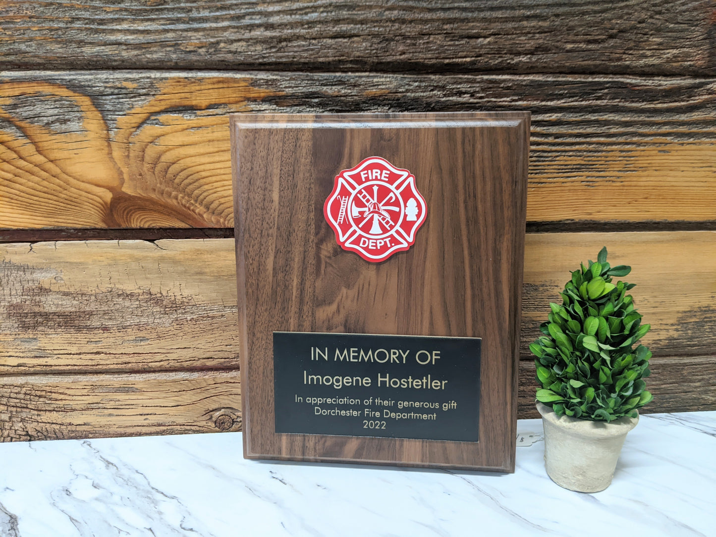 Custom award plaque