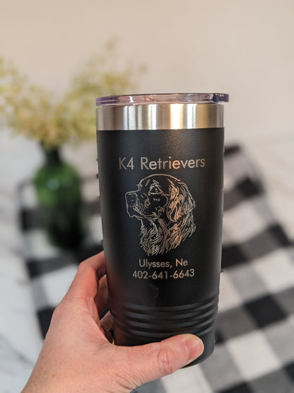 Personalized Name 20oz Tumbler,  Custom engraved Logo tumbler,