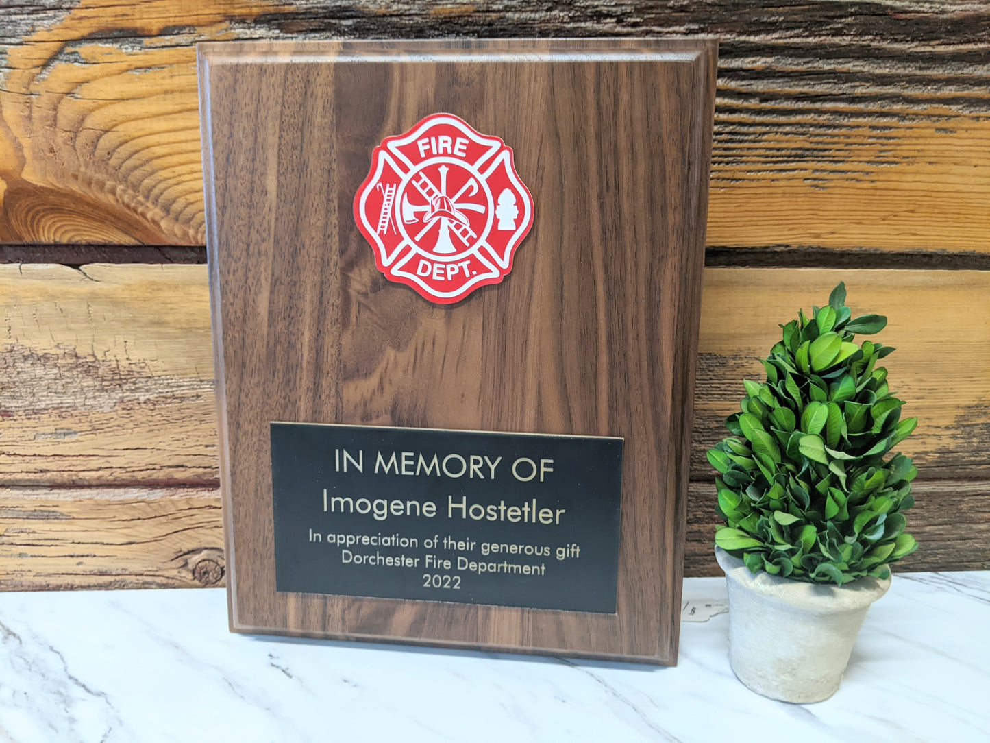 Custom award plaque