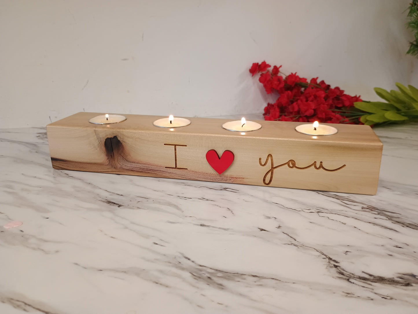 Valentine's Day Candle Table Decor for tea light candles