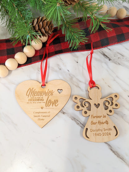 Bulk Qty 25 Custom Wood Remembrance Ornaments