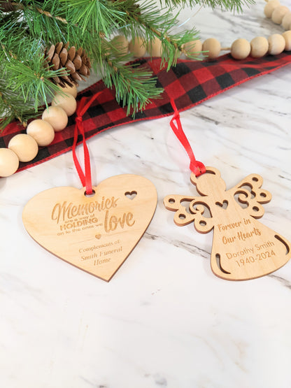 Bulk Qty 25 Custom Wood Remembrance Ornaments