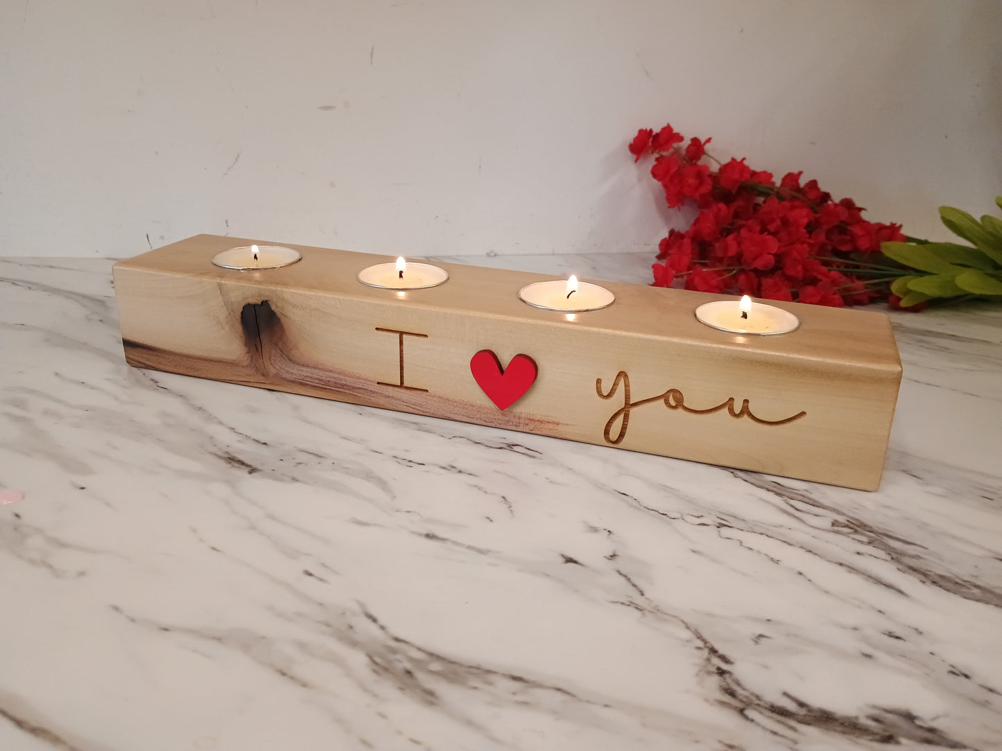 Valentine's Day Candle Table Decor for tea light candles