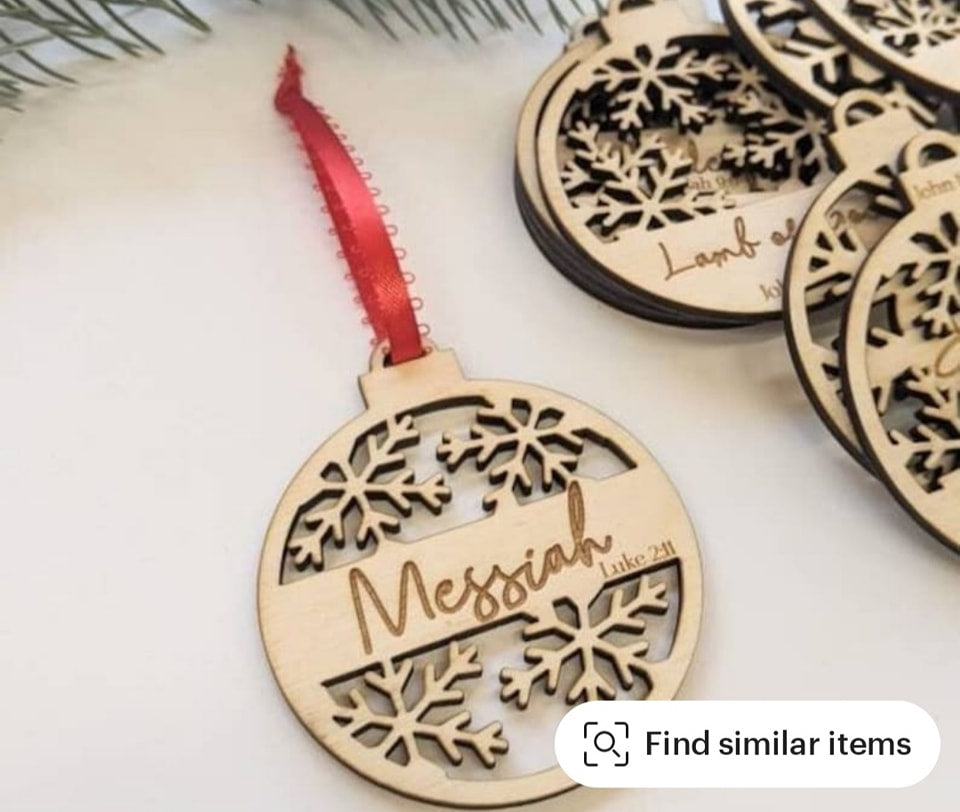 25 Pcs Custom Wood 3.5" Snowflake Ornaments