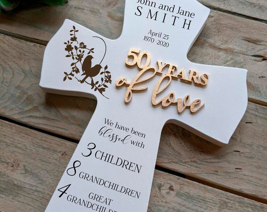 Personalized 50th Anniversary Cross Gift