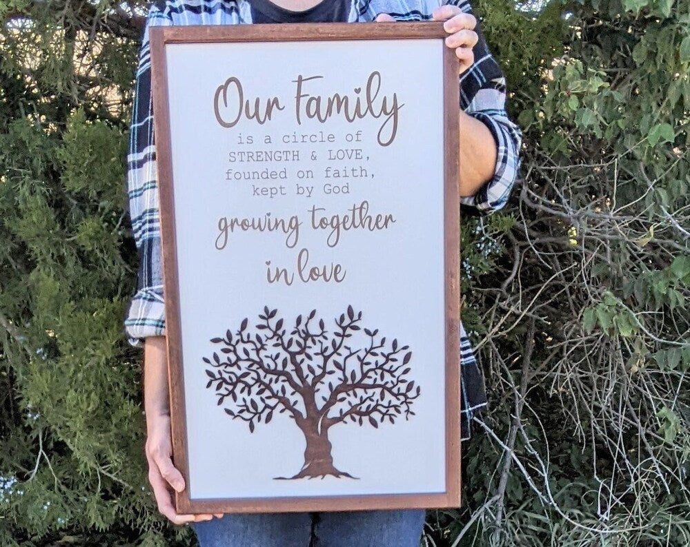 23x15 Personalized Family Tree Sign Christmas Gift