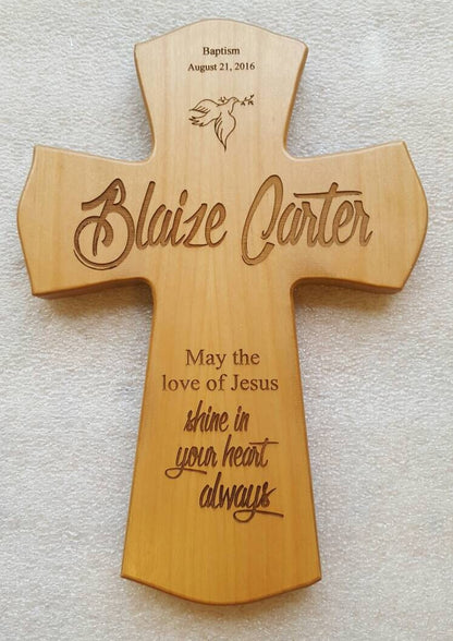 Personalized Baptism Cross Gift, wall Cross Baptism, Baby Dedication Gift, Personalized Baptism Gift, Newborn Gift, Laser Engraved Cross,