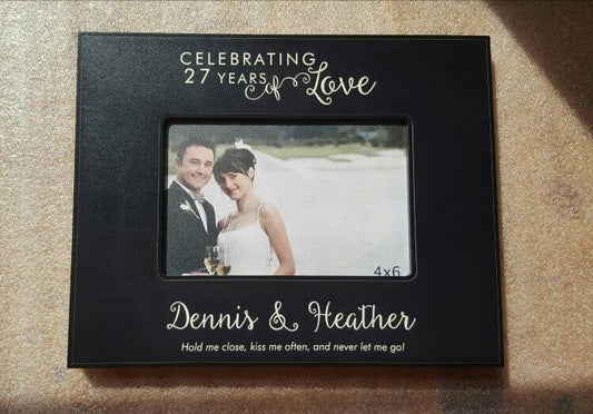 Personalized Anniversary Picture Frame, Anniversary Picture Frame, 27th anniversary,25th anniversary, 20th, anniverary gift, 10th anniverary