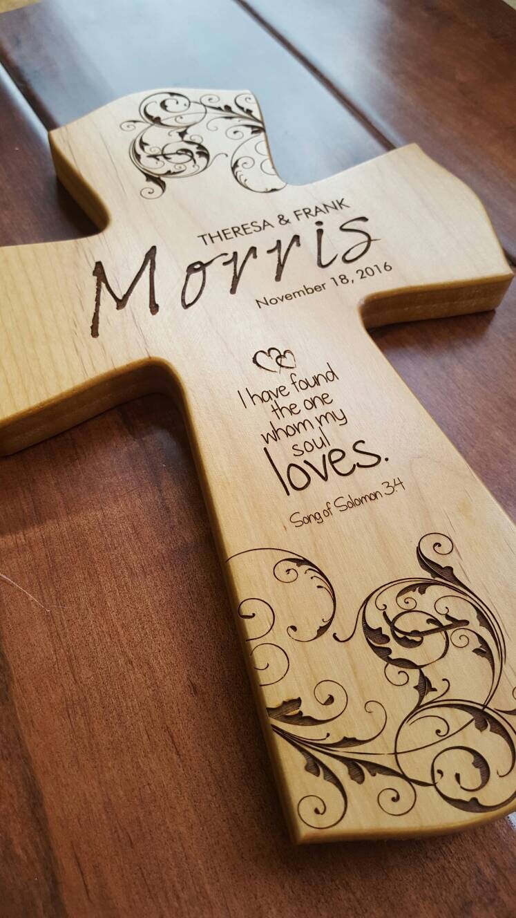 Personalized My Soul Loves Wedding Cross for couple