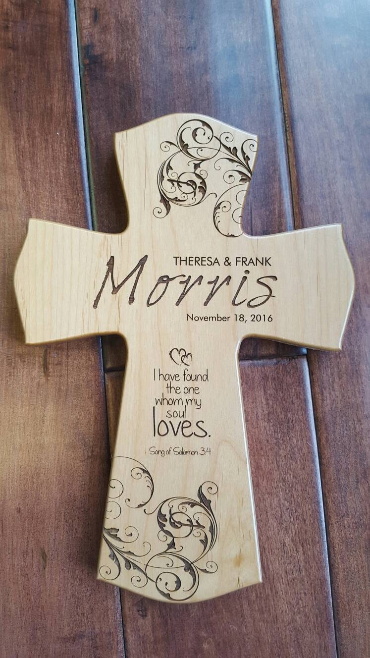 Personalized My Soul Loves Wedding Cross for couple