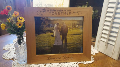 Personalized Better Together Wedding Picture Frame, Wedding Gift,Anniversary Couple Gift, Bridal Gift, Groom Gift, Personalized Frame,