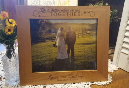 Personalized Better Together Wedding Picture Frame, Wedding Gift,Anniversary Couple Gift, Bridal Gift, Groom Gift, Personalized Frame,