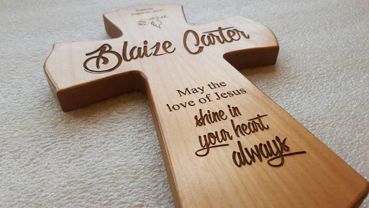 Personalized Baptism Cross Gift, wall Cross Baptism, Baby Dedication Gift, Personalized Baptism Gift, Newborn Gift, Laser Engraved Cross,