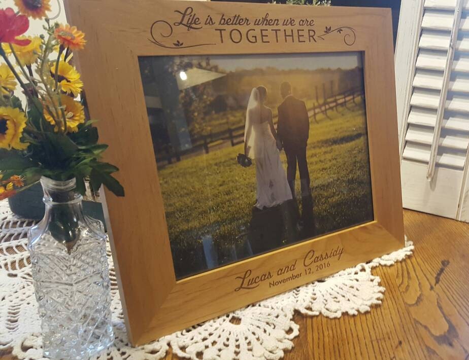 Personalized Better Together Wedding Picture Frame, Wedding Gift,Anniversary Couple Gift, Bridal Gift, Groom Gift, Personalized Frame,