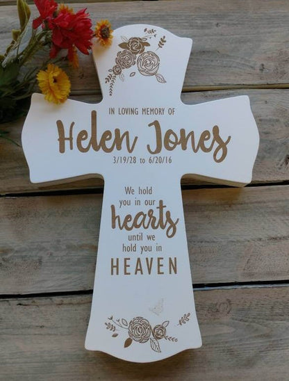 Memorial cross for mother, grandmother memorial cross,  grandma memorial cross,  memorial gift, gift for funeral ceremony