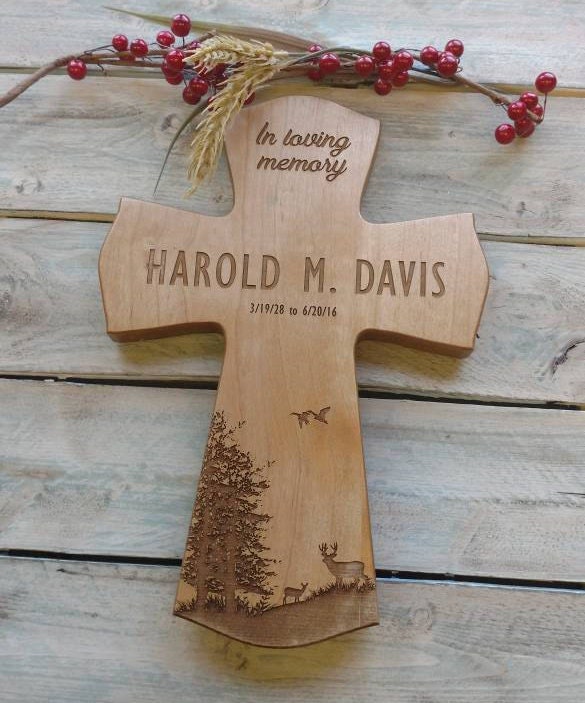 Personalized Wood Memorial cross for memorial