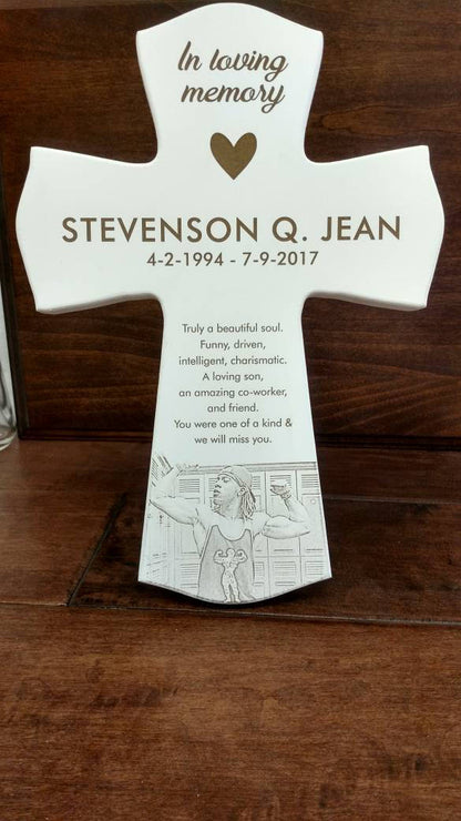 Personalized Memorial picture cross gift,