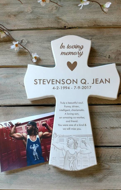 Personalized Memorial picture cross gift,