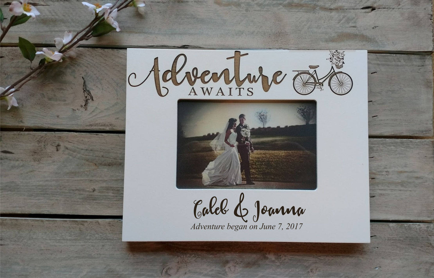 Adventure Awaits Wedding Picture Frame For Couple