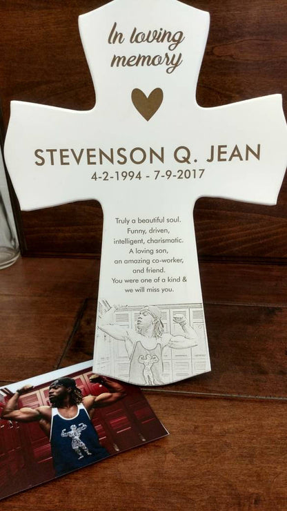 Personalized Memorial picture cross gift,