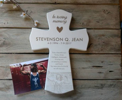 Personalized Memorial picture cross gift,