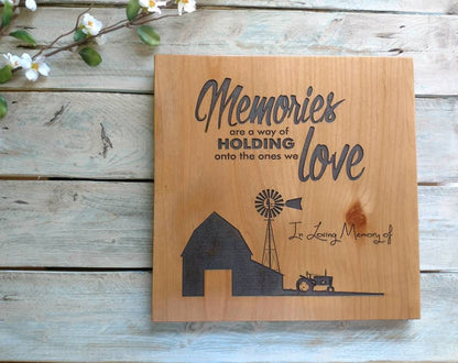 Personalized Farming Memorial Sign, Farm Memories Sympathy Gift, Personalized Sympathy Gift, Farming Funeral Gift,