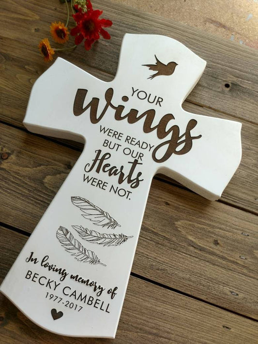 Personalized memorial cross for loss, Memorial cross, baby memorial cross, grandma memorial cross,  gift, memorial with  friend funeral gift