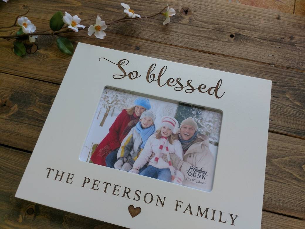 So blessed family picture frame, family Picture Frame, Gift for Mom Family Frame, Personalized Family Frame, Dad Gift, Mom Gift,