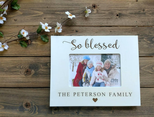 So blessed family picture frame, family Picture Frame, Gift for Mom Family Frame, Personalized Family Frame, Dad Gift, Mom Gift,