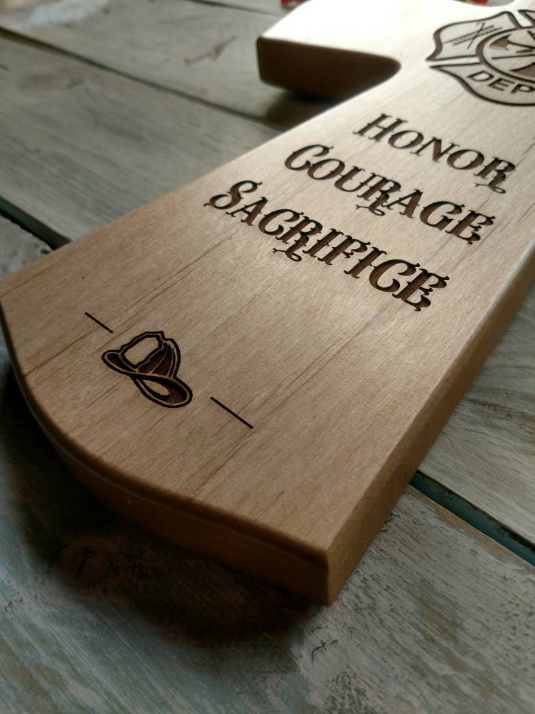 Personalized Wood Cross Fireman Memorial