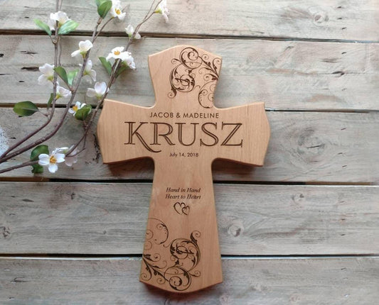 Personalized Wedding Cross Gift for couple, Religious Wedding Cross, Couple's Gift, bridal gift,  Wedding Gifts, Personalized Cross Wedding